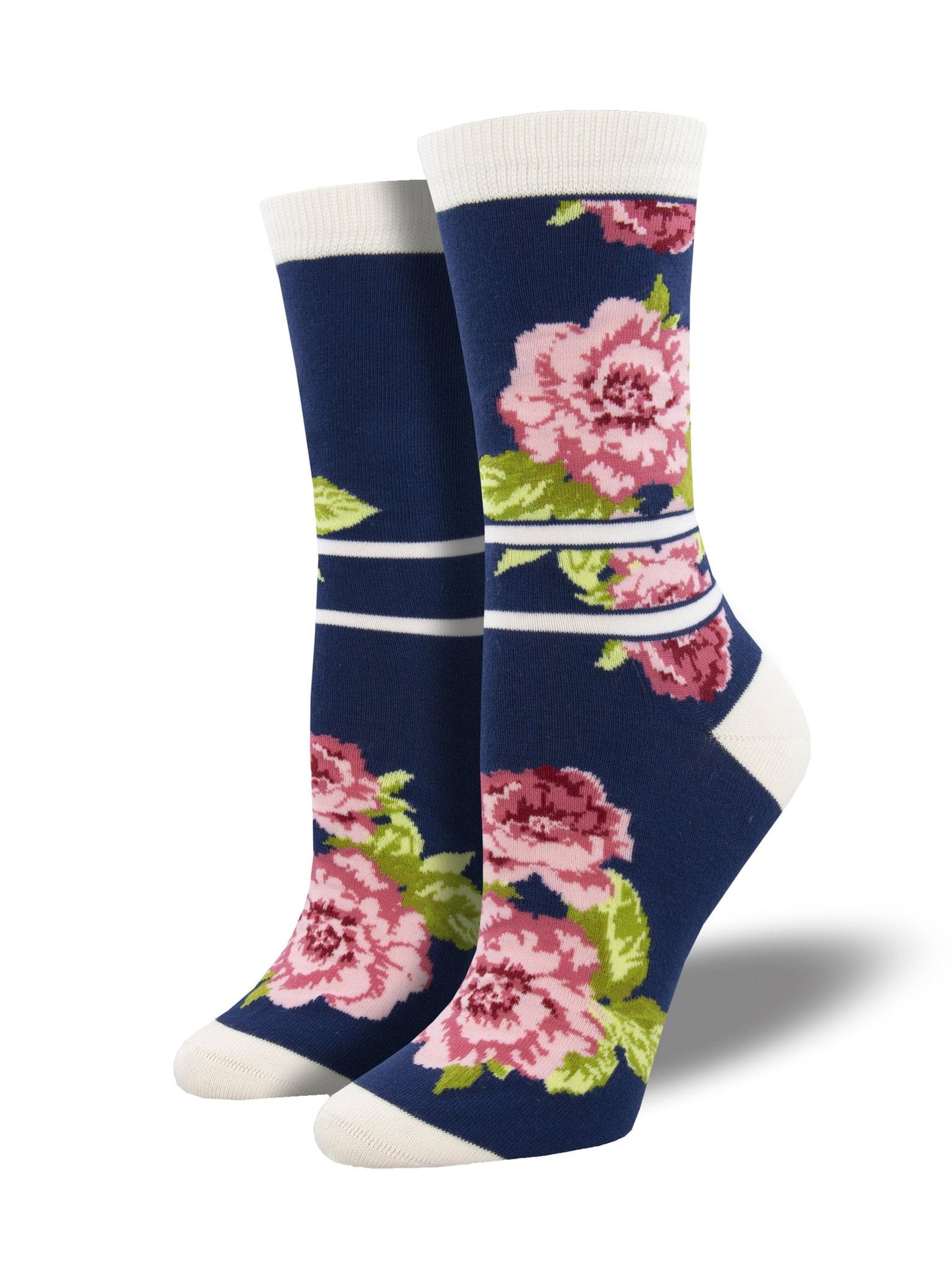Peonies If You Please | Bamboo | Women | Navy - Socks - Socksmith