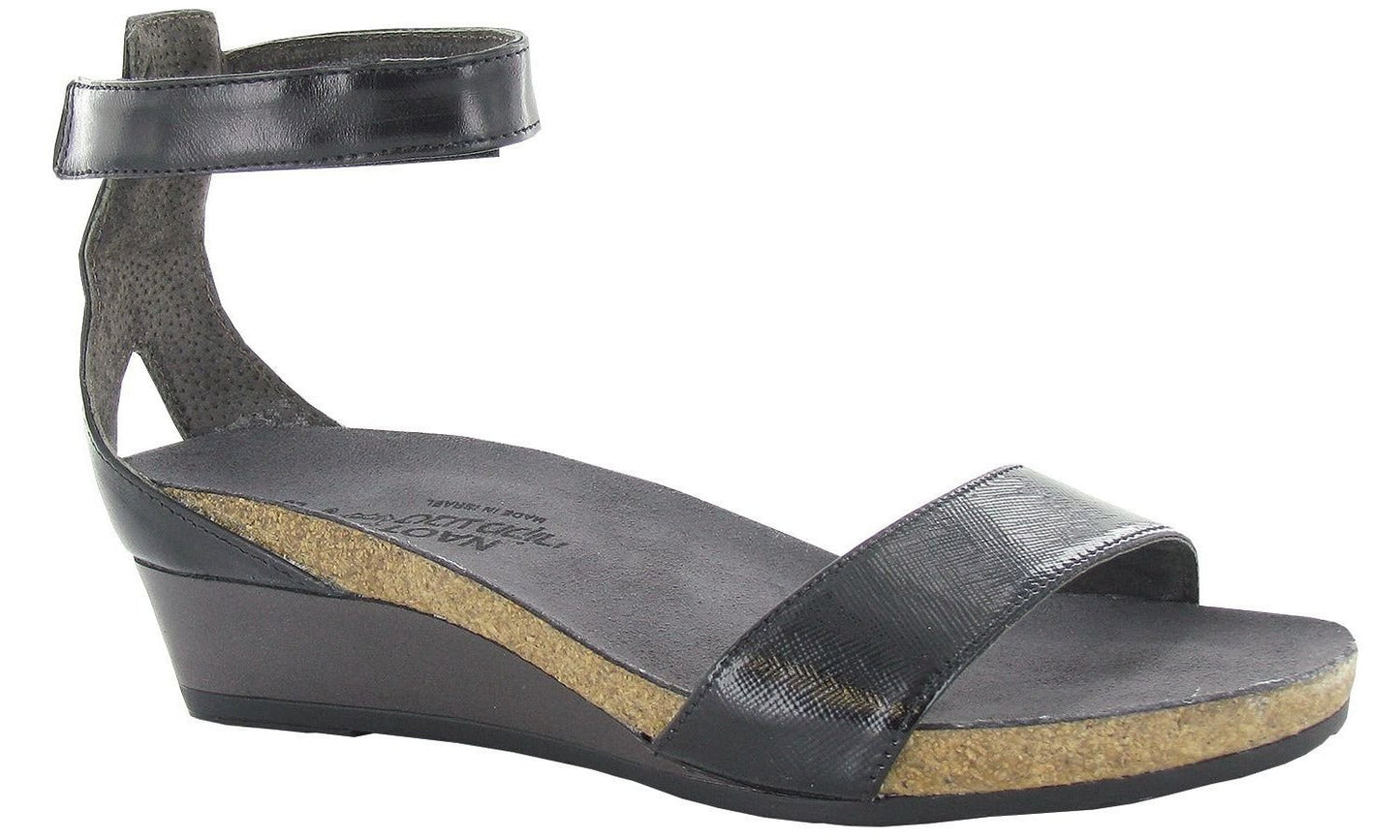 Pixie | Black Luster Leather/Black Raven Leather/Black Madras Leather - Sandals - Naot