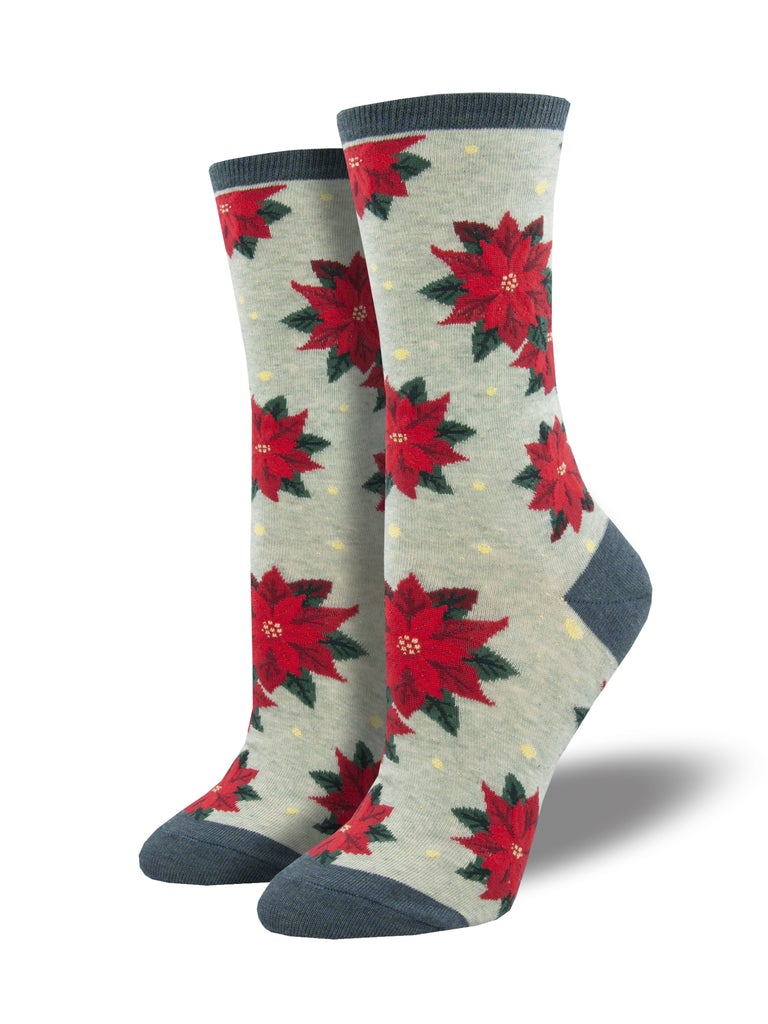 Poinsettia | Women | Mint Heather - Socks - Socksmith