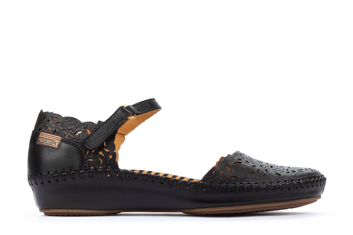 Puerta Vallarta | Laser Leaf | Black - Sandals - Pikolinos