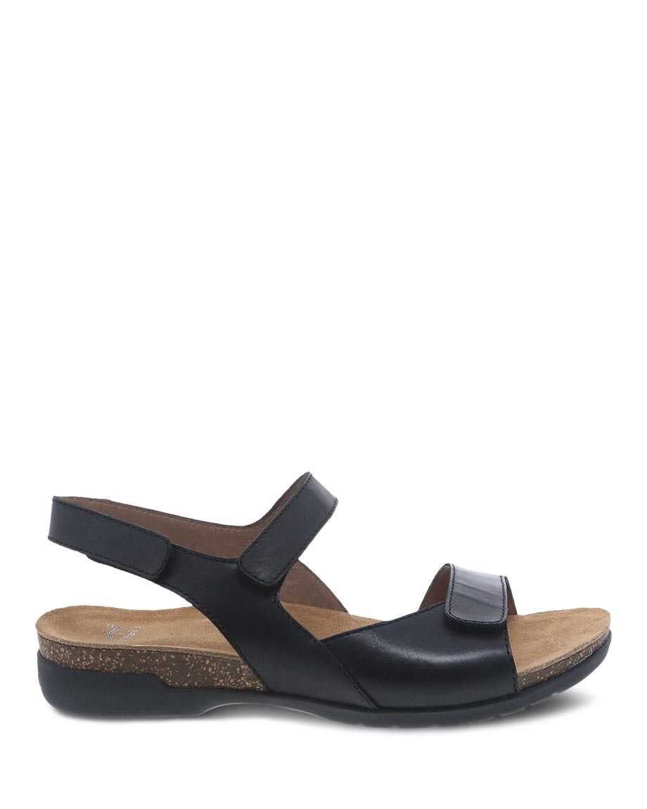 Ronda | Waxy Burnished | Black - Sandals - Dansko