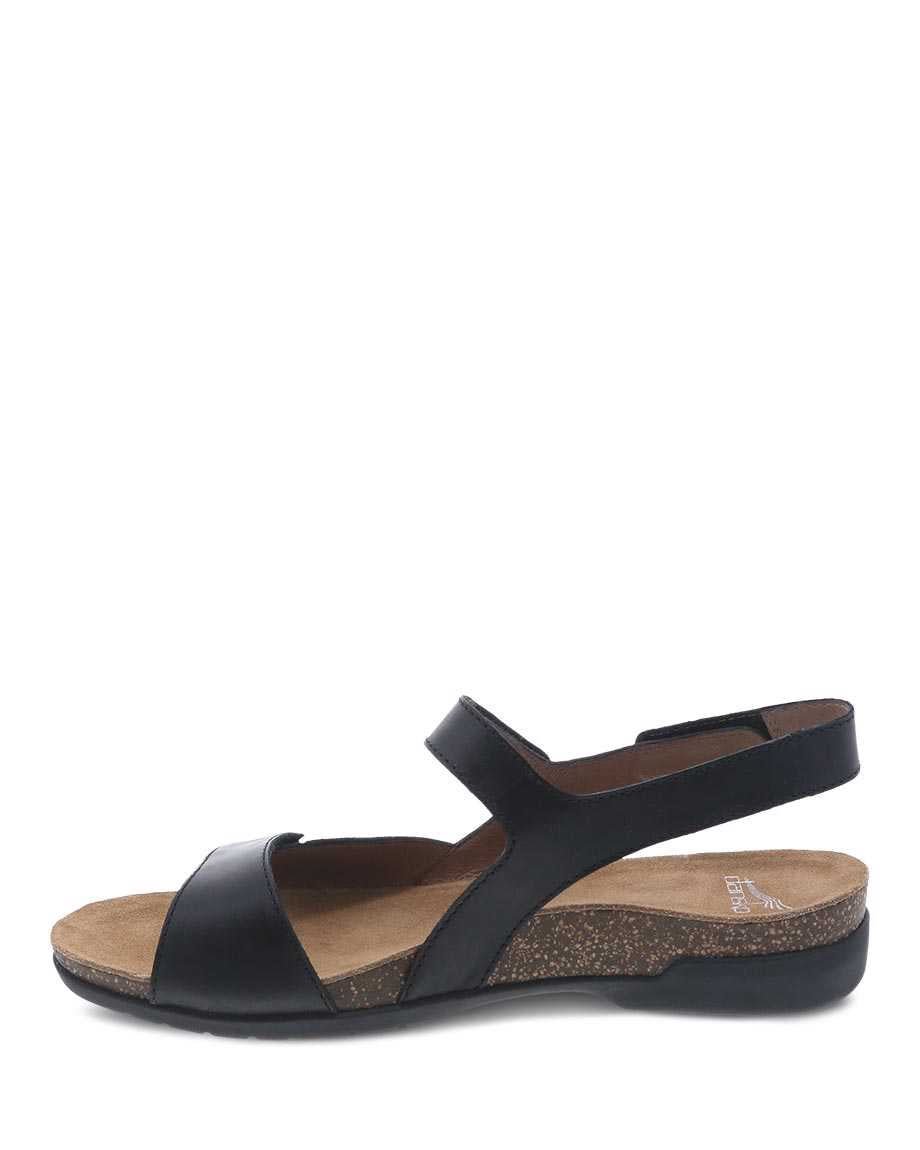 Ronda | Waxy Burnished | Black - Sandals - Dansko