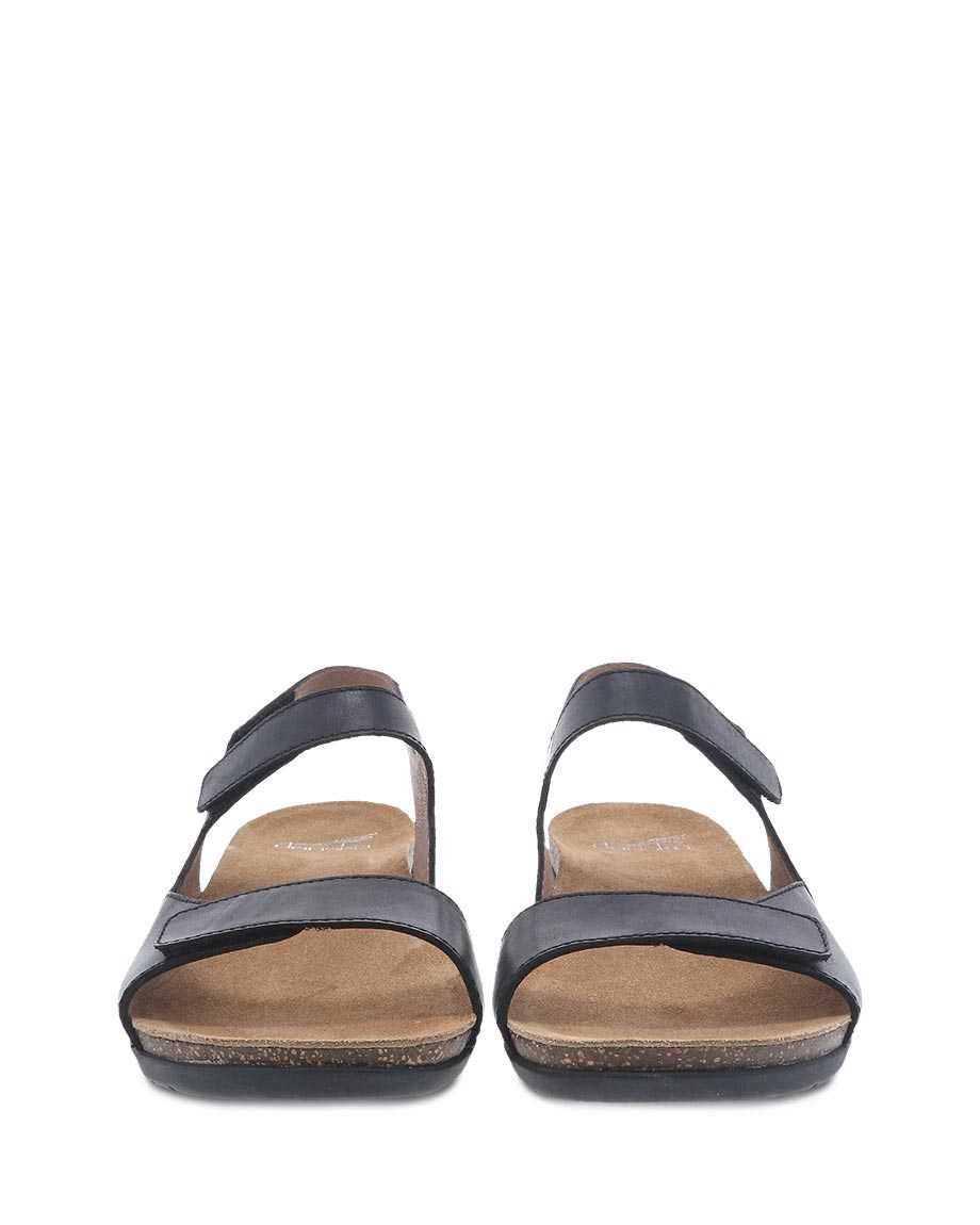 Ronda | Waxy Burnished | Black - Sandals - Dansko