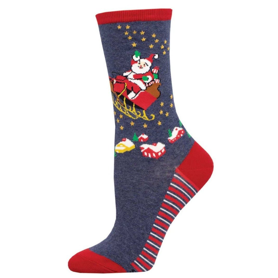 Sleighing It | Blue Heather - Socks - Socksmith