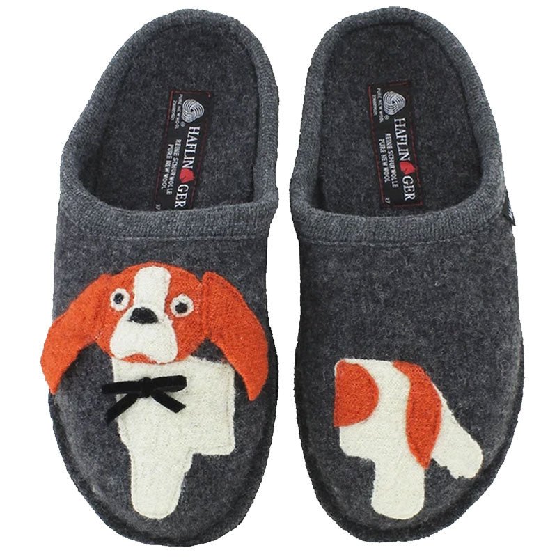 Spaniel Flair | Wool | Grey - Slipper - Haflinger