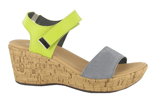 Summer | Leather/Nubuck | Smoke Gray/ Soft Lime - Sandals - Naot