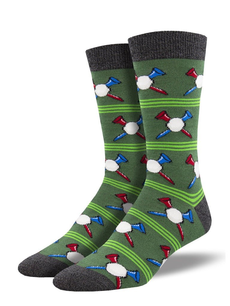 Tee Off | Bamboo | Men | Green Heather - Socks - Socksmith