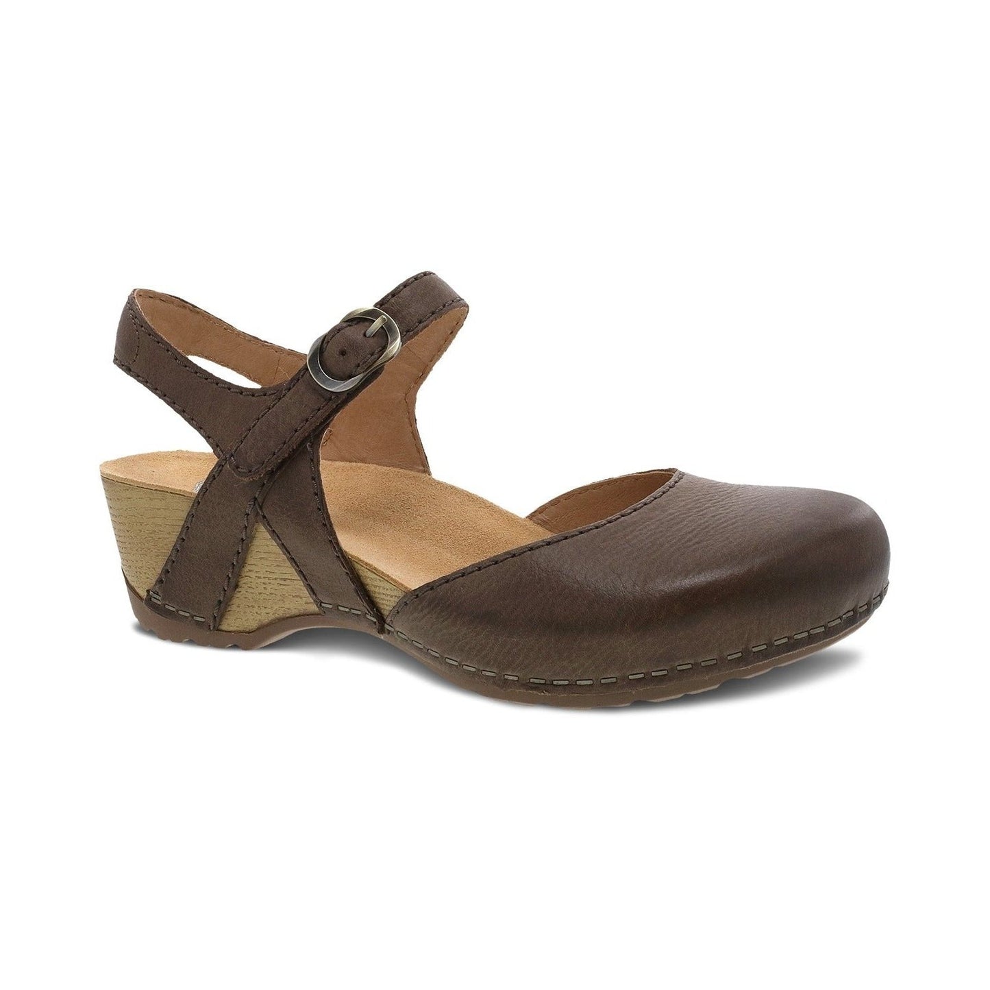 Tiffani | Milled Burnished Leather | Brown - shoe - Dansko
