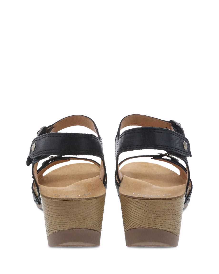 Tricia | Milled Burnished | Black - Sandals - Dansko