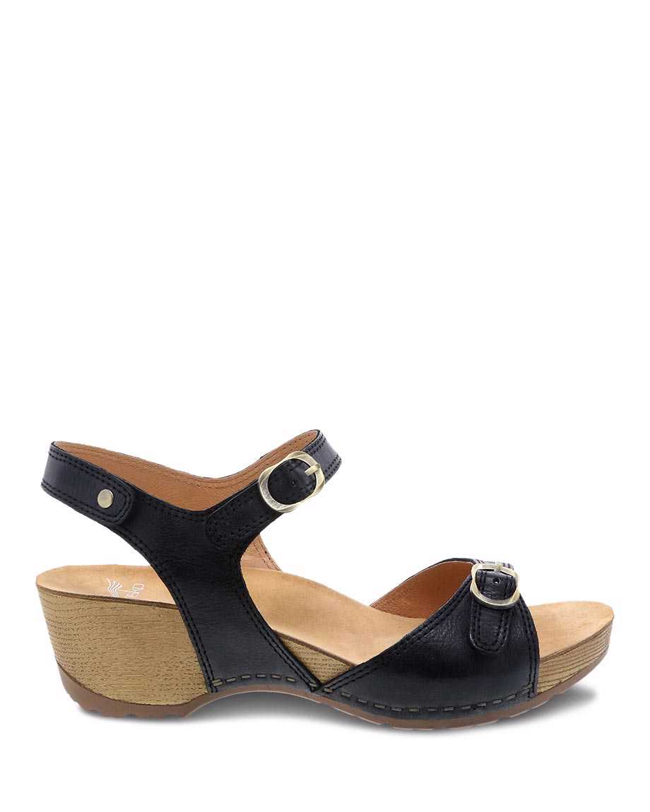 Tricia | Milled Burnished | Black - Sandals - Dansko