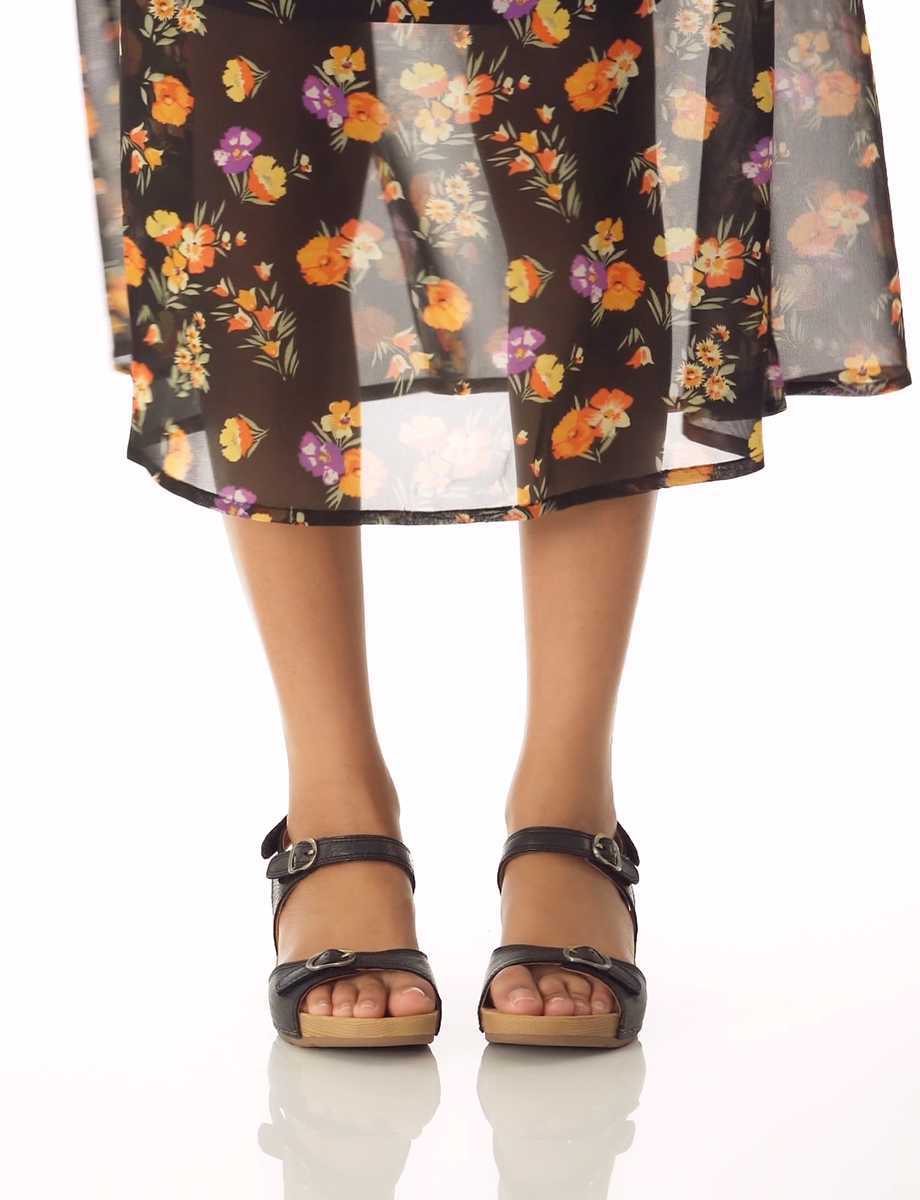 Tricia | Milled Burnished | Black - Sandals - Dansko