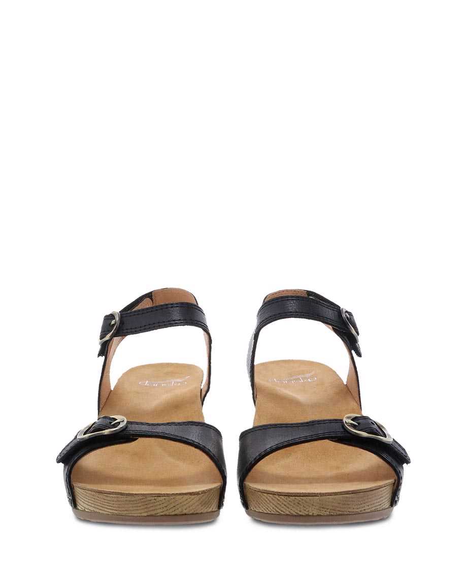 Tricia | Milled Burnished | Black - Sandals - Dansko