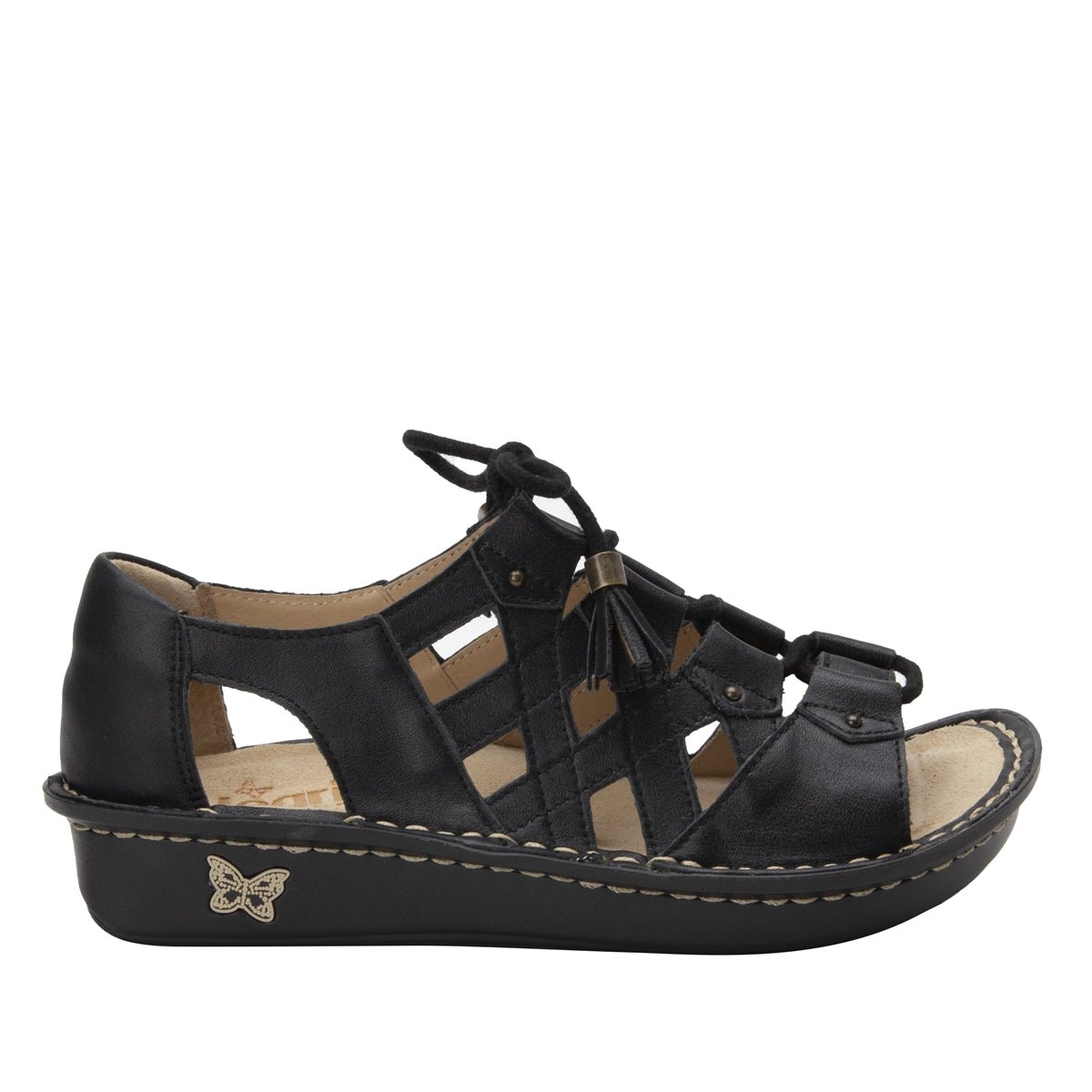 Valerie | Black Burnished - Sandals - Alegria