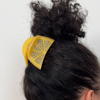 Midi Lemon Hair Claw Clip
