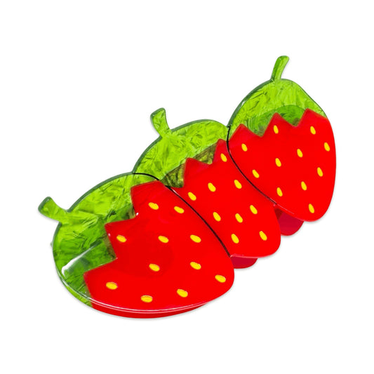 X-Large Red Strawberry Hair Claw Clip