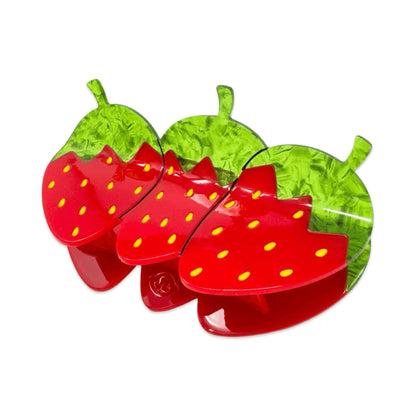 X-Large Red Strawberry Hair Claw Clip