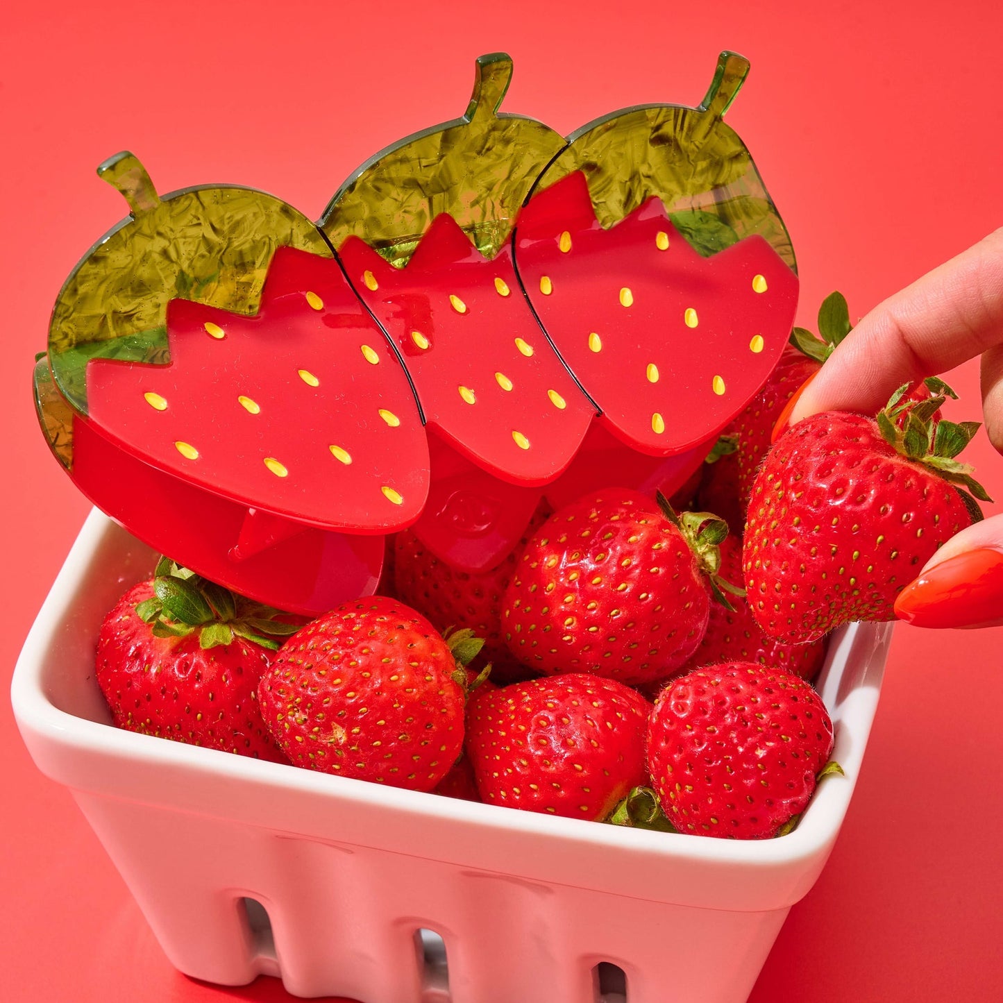 X-Large Red Strawberry Hair Claw Clip