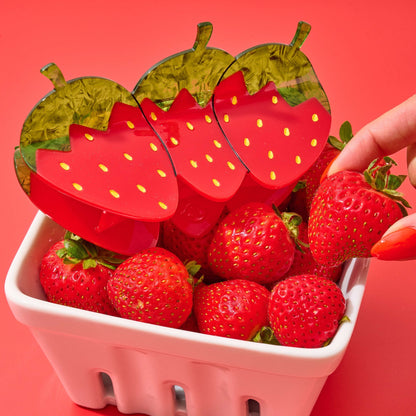 X-Large Red Strawberry Hair Claw Clip