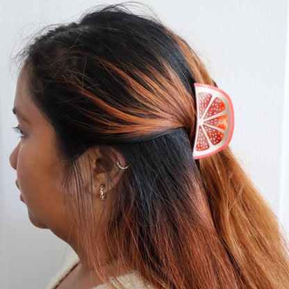 Midi Grapefruit Slice Hair Claw