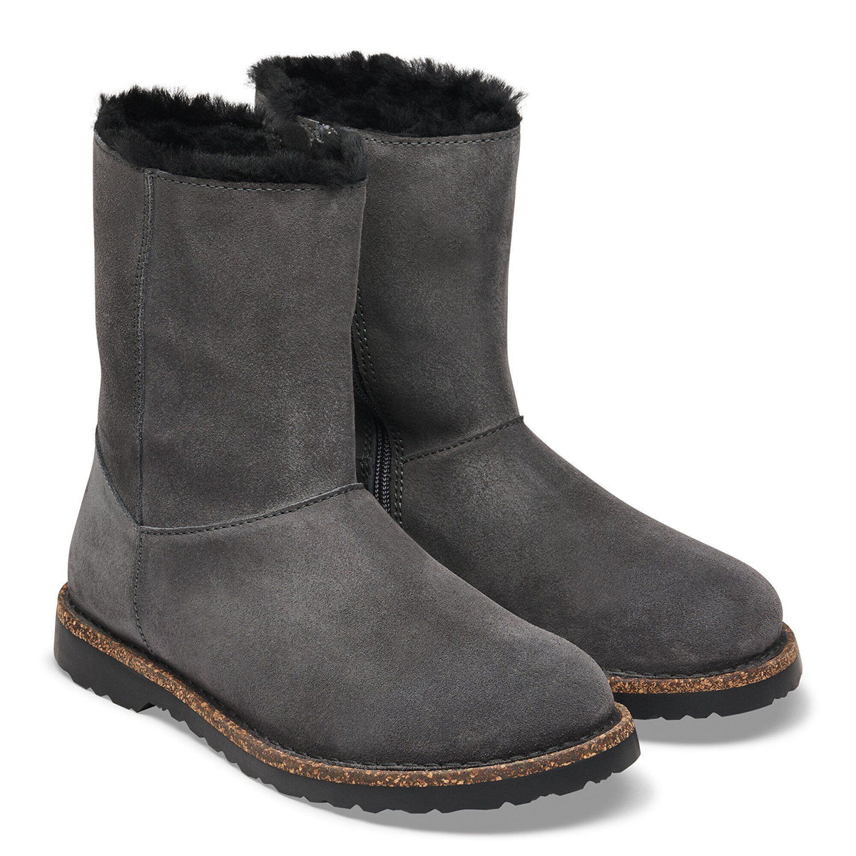Uppsala Zip Shearling | Suede | Charcoal