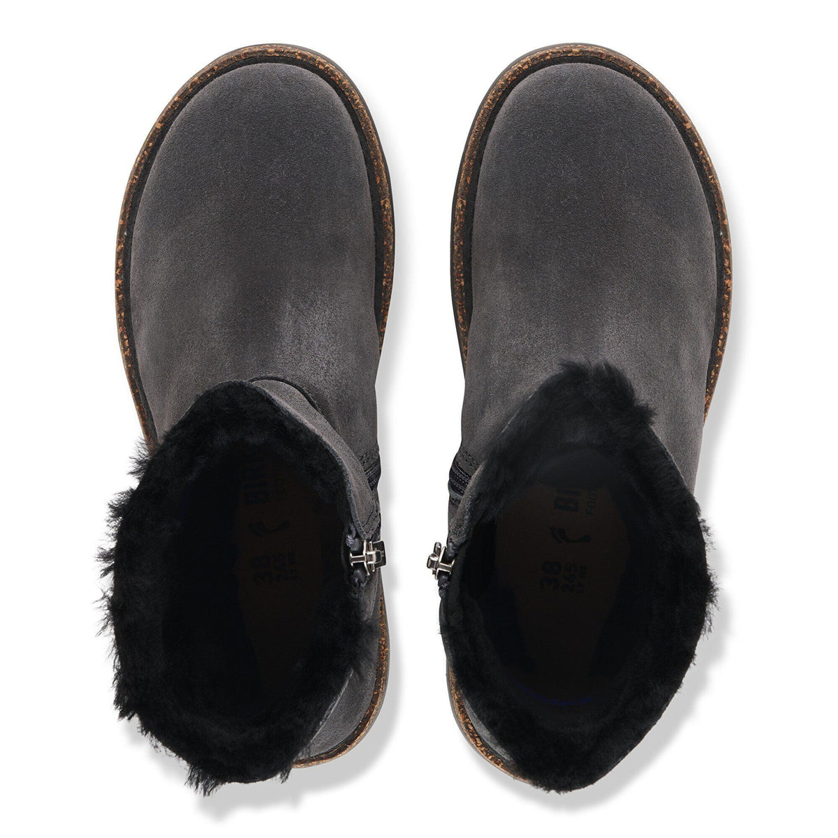 Uppsala Zip Shearling | Suede | Charcoal