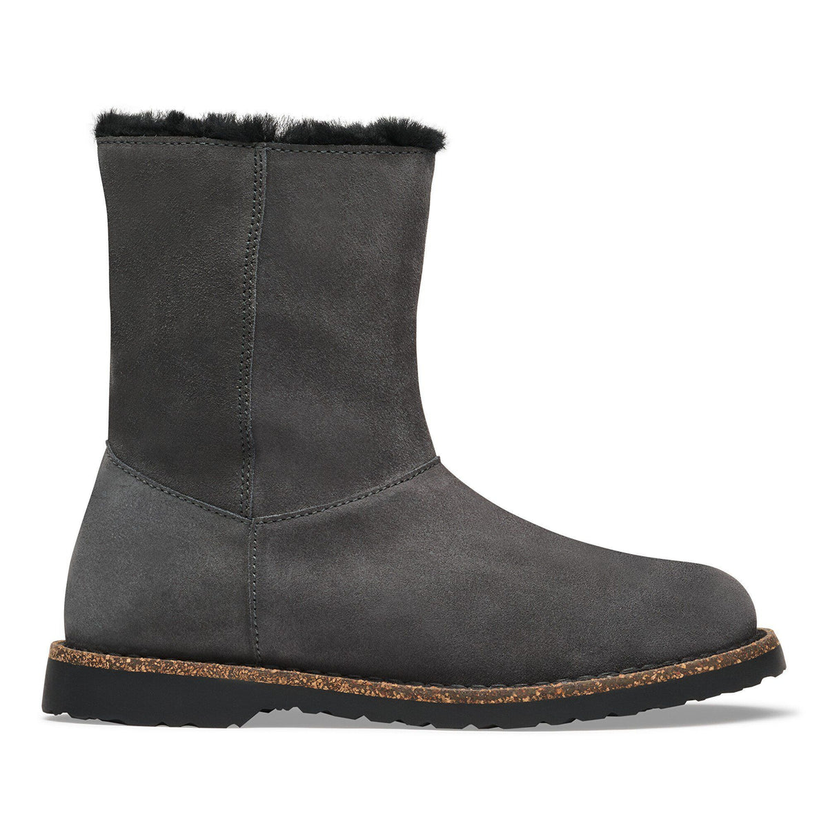 Uppsala Zip Shearling | Suede | Charcoal