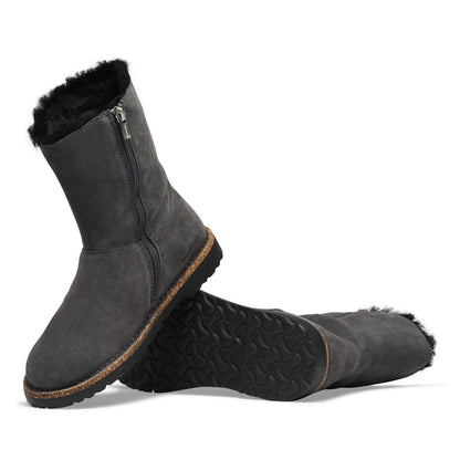 Uppsala Zip Shearling | Suede | Charcoal