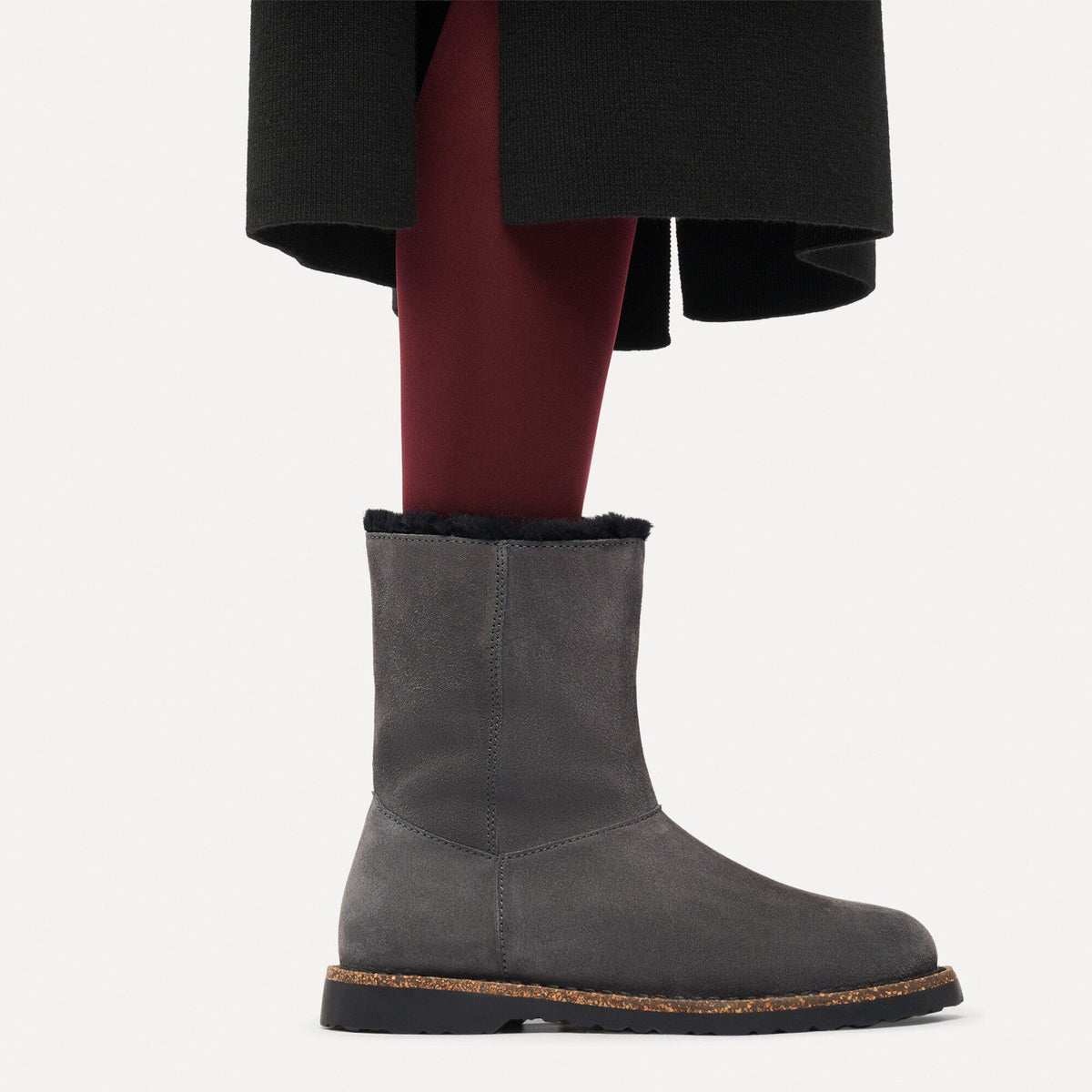 Uppsala Zip Shearling | Suede | Charcoal