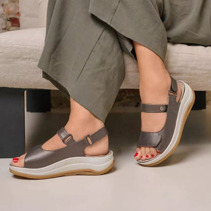 Adura | Biocare Vegan Leather | Inox - sandals - Wolky