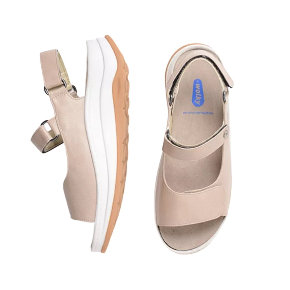 Adura | Vegan | Biocare | Beige - sandals - Wolky