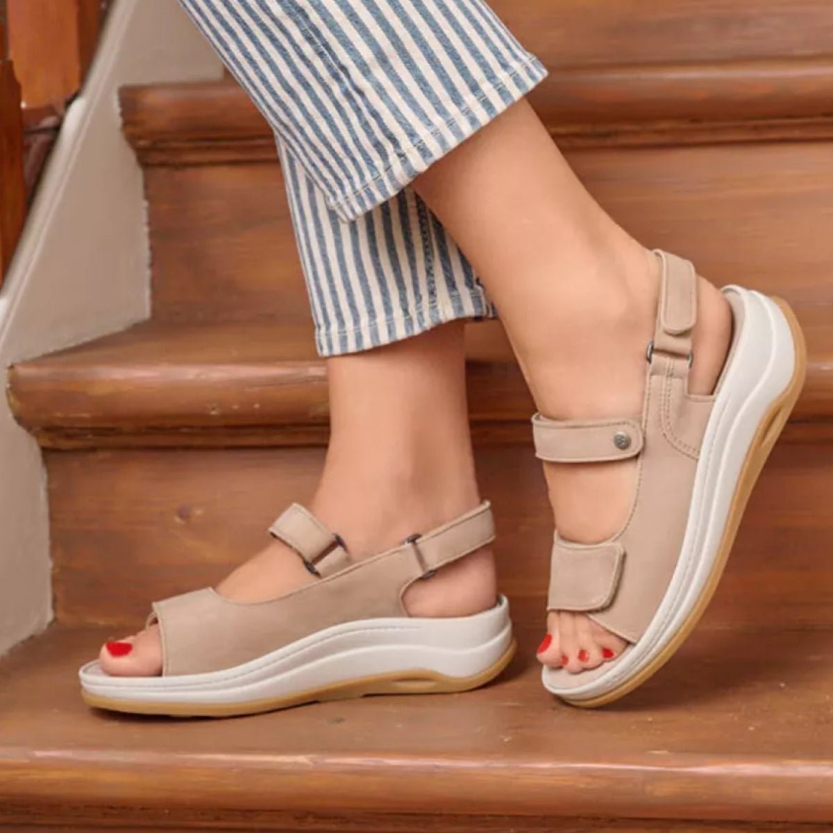 Adura | Vegan | Biocare | Beige - sandals - Wolky