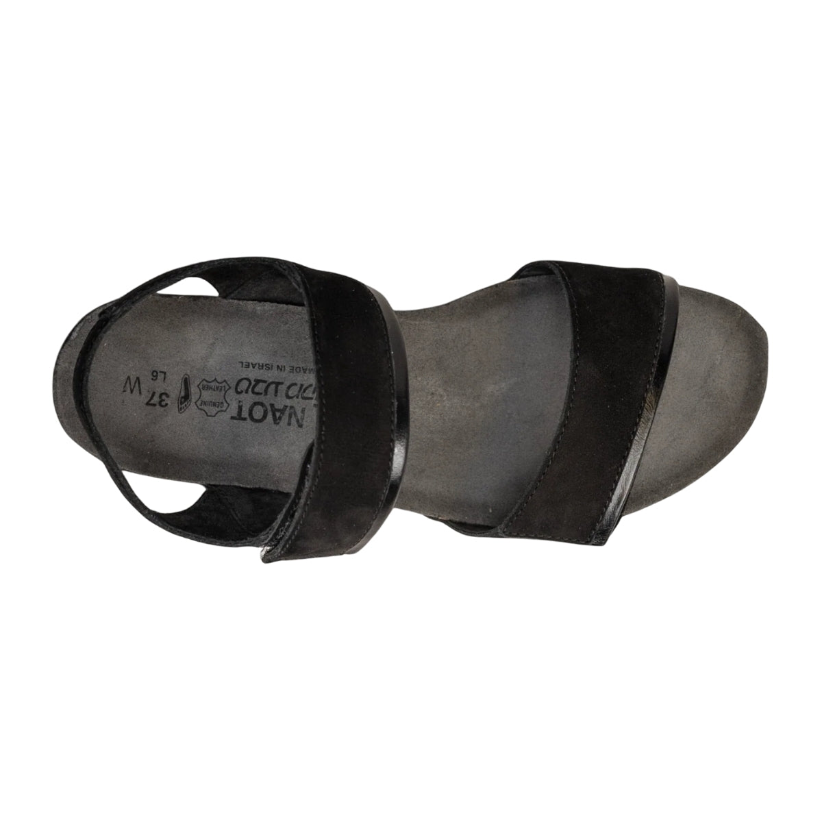 Aisha | Velvet Nubuck/Madras | Black - sandals - Naot