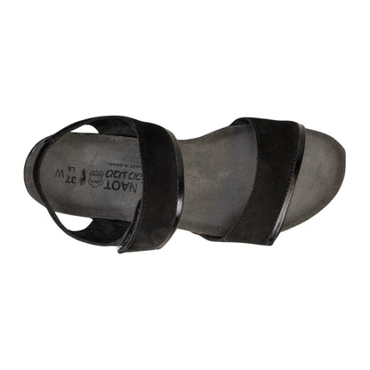 Aisha | Velvet Nubuck/Madras | Black - sandals - Naot