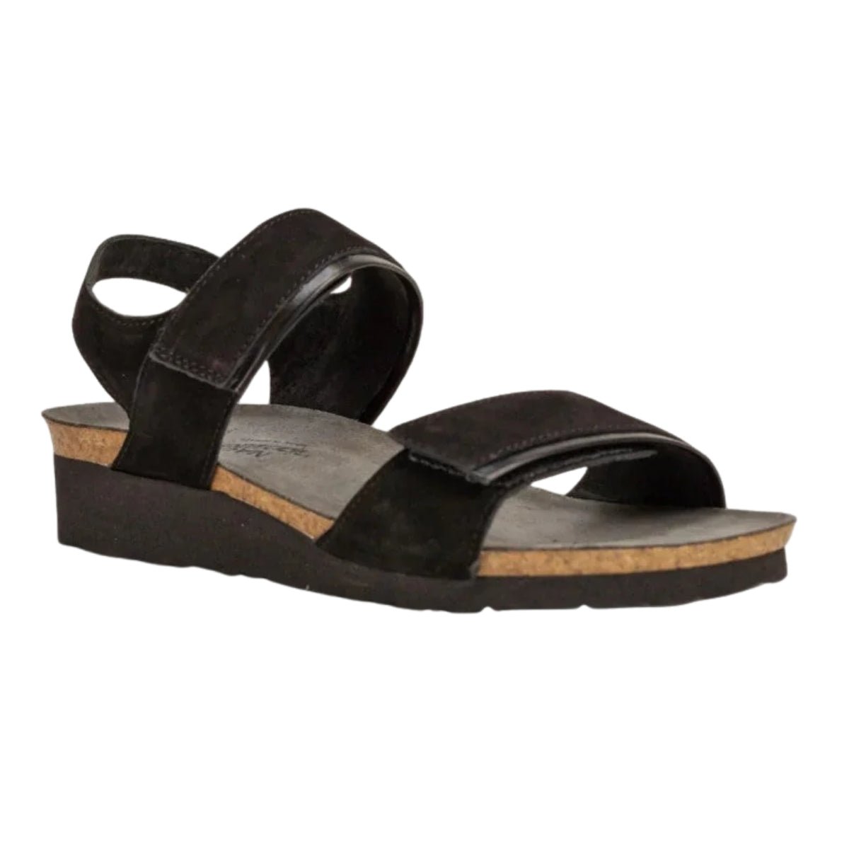 Aisha | Velvet Nubuck/Madras | Black - sandals - Naot