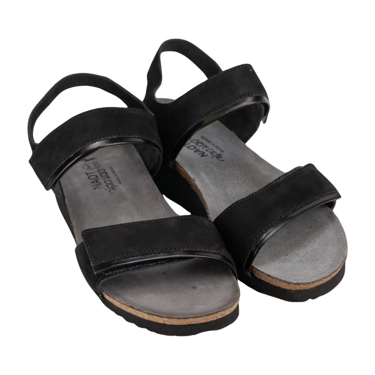 Aisha | Velvet Nubuck/Madras | Black - sandals - Naot