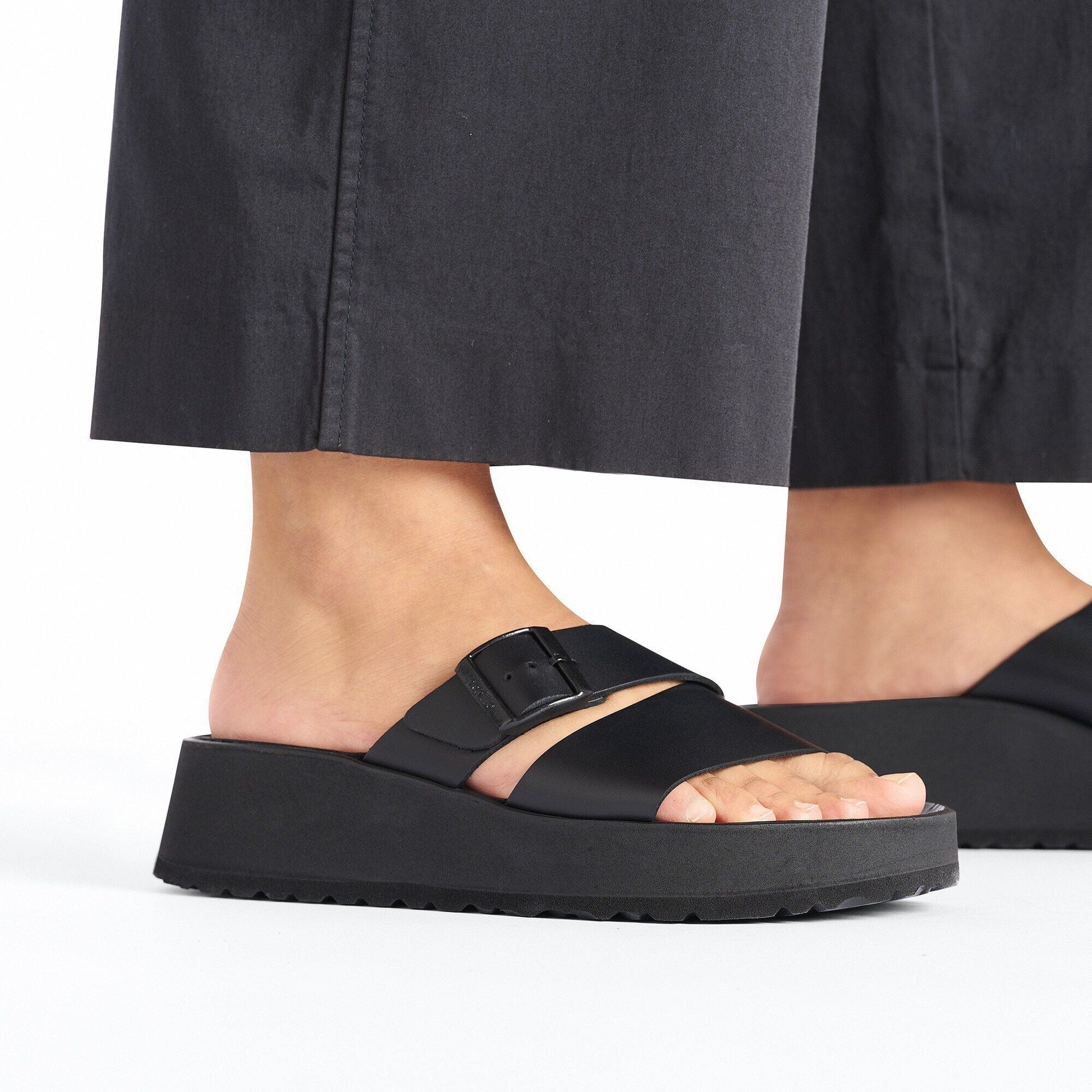 Almina | Leather | Black - Sandals - Birkenstock