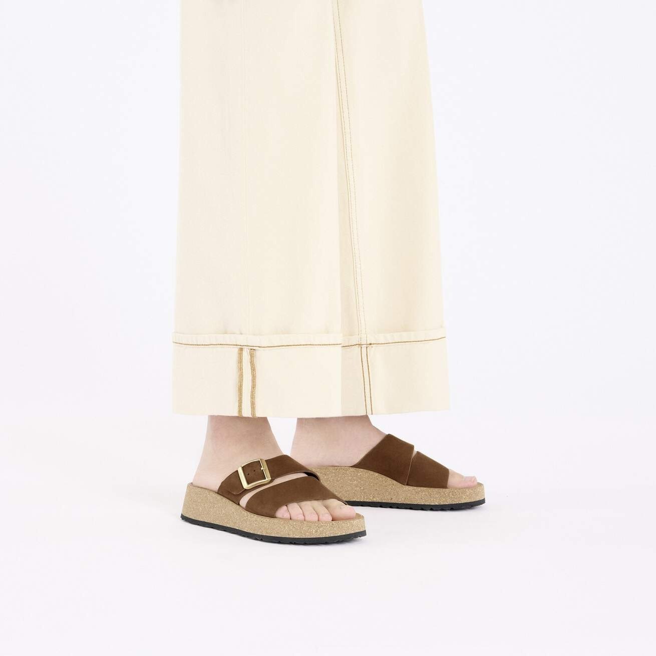 Almina | Nubuck | Dark Tea - sandals - Birkenstock