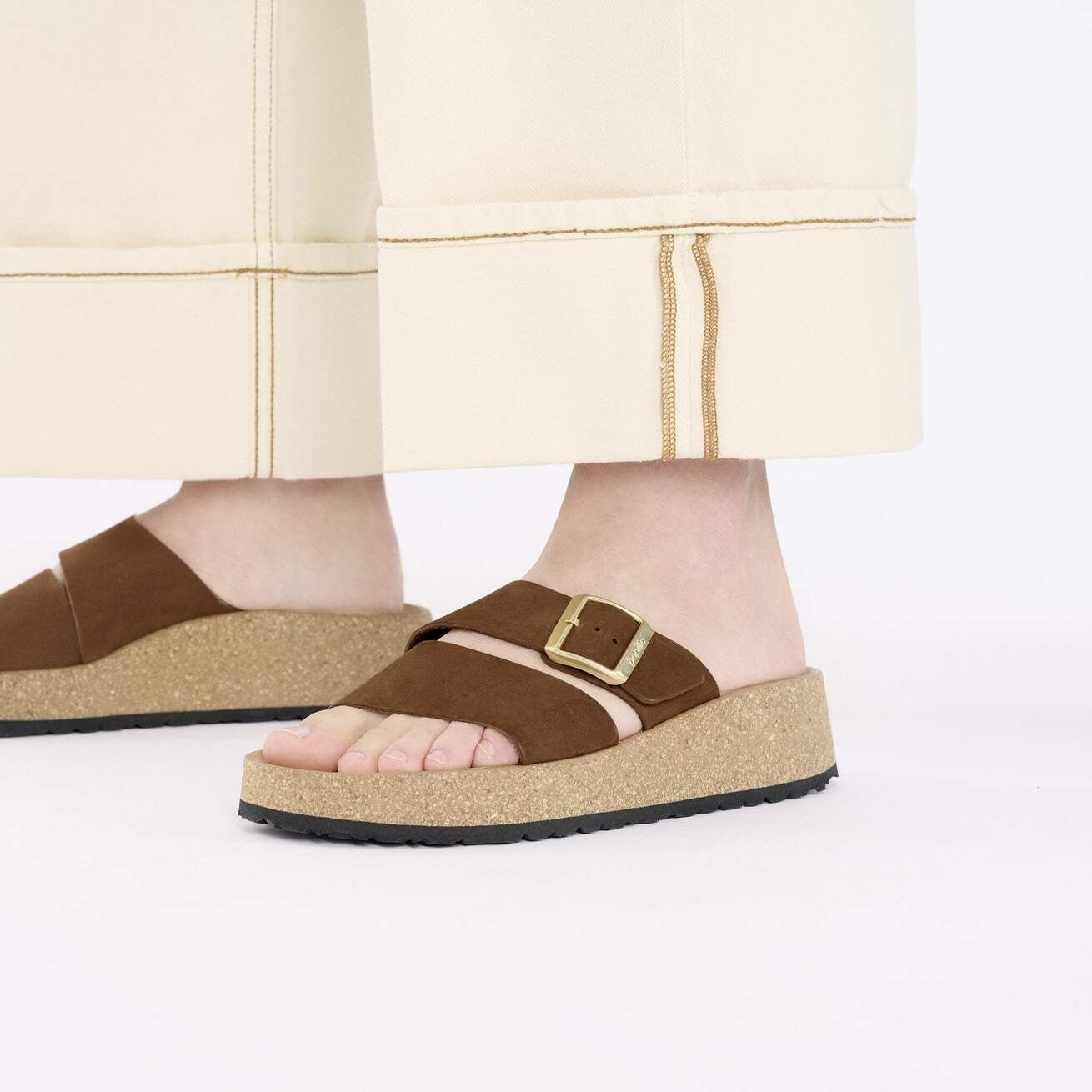 Almina | Nubuck | Dark Tea - sandals - Birkenstock