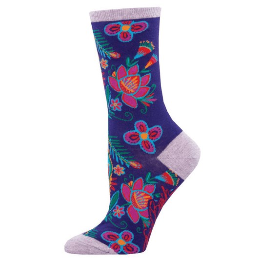 Alyssa Floral - Laurel Burch | Women's | Purple - socks - Socksmith