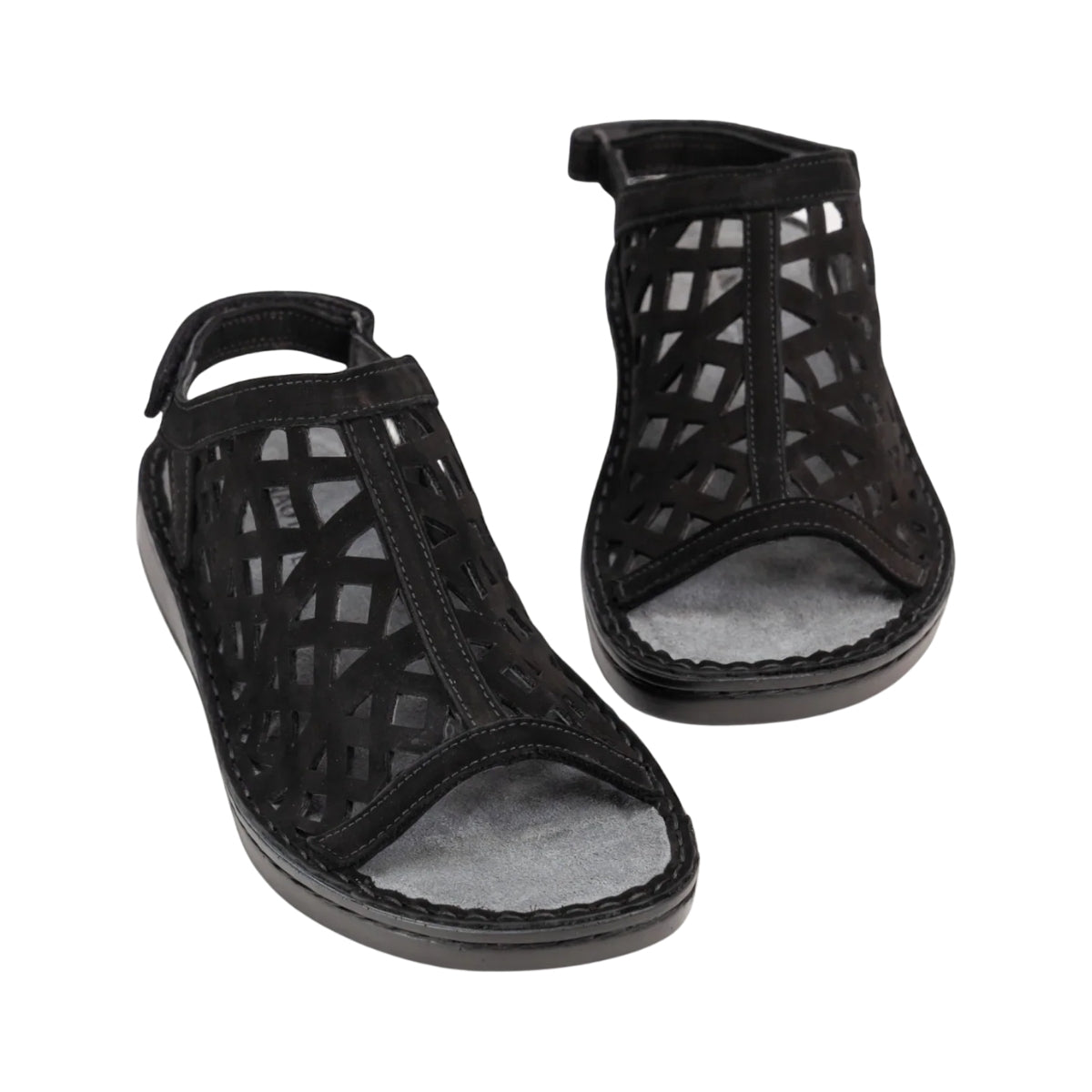 Amadora | Nubuck | Black Velvet - sandals - Naot