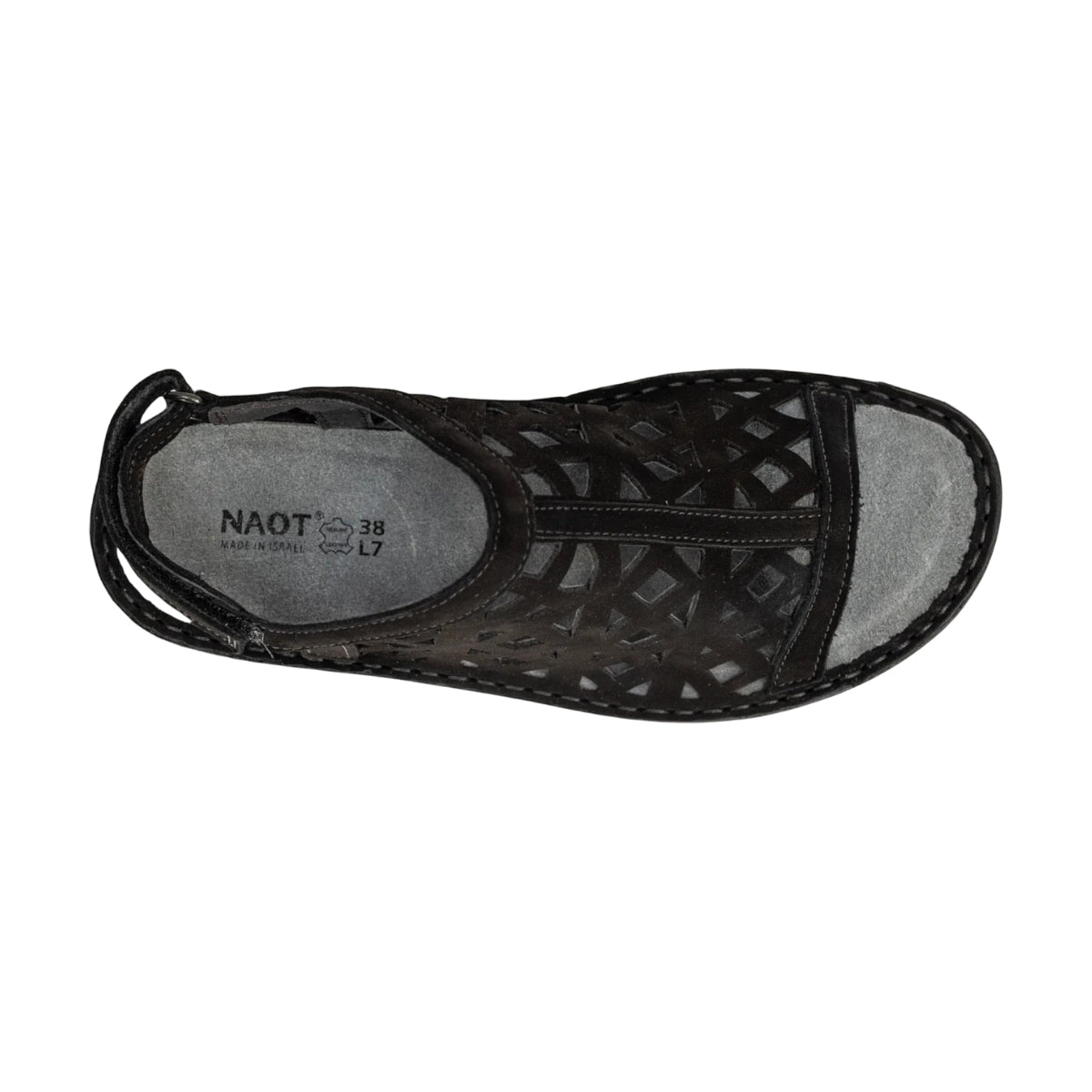 Amadora | Nubuck | Black Velvet - sandals - Naot