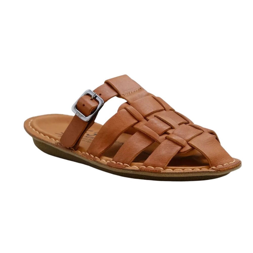 Amalfi | Leather | Cognac Brown - sandals - VIBAe