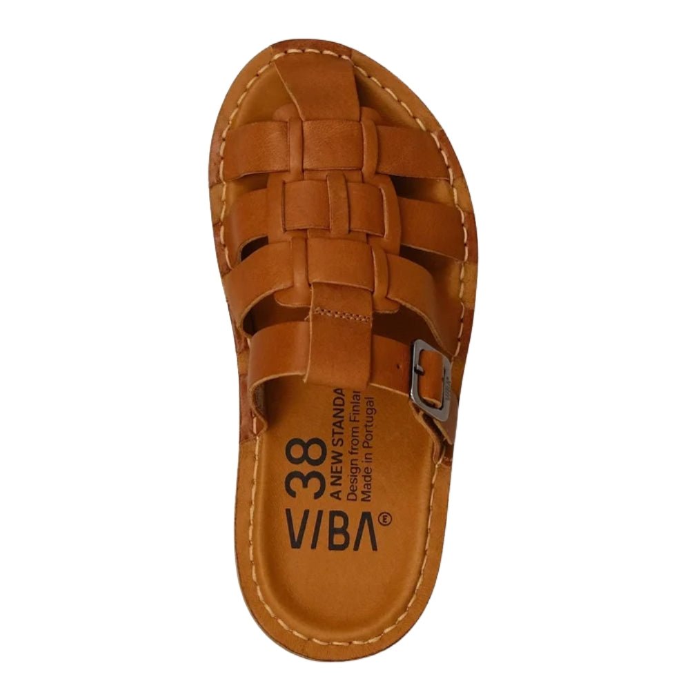 Amalfi | Leather | Cognac Brown - sandals - VIBAe