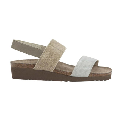 Amy | Leather/Elastic | Beige - Wedge - Naot