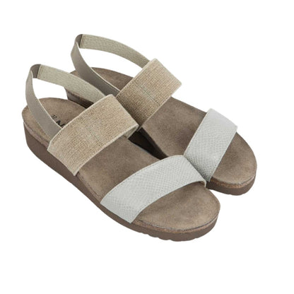 Amy | Leather/Elastic | Beige - Wedge - Naot