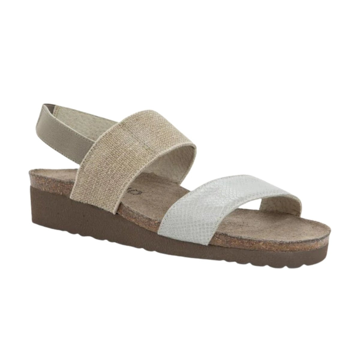 Amy | Leather/Elastic | Beige - Wedge - Naot