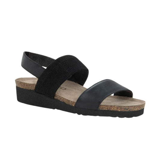 Amy | Leather/Elastic | Black - Wedge - Naot