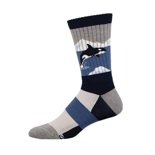 Arctic Orca | Wool | Men | Blue/Gray - socks - Socksmith