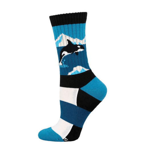 Arctic Orca | Wool | Women | Blue - socks - Socksmith