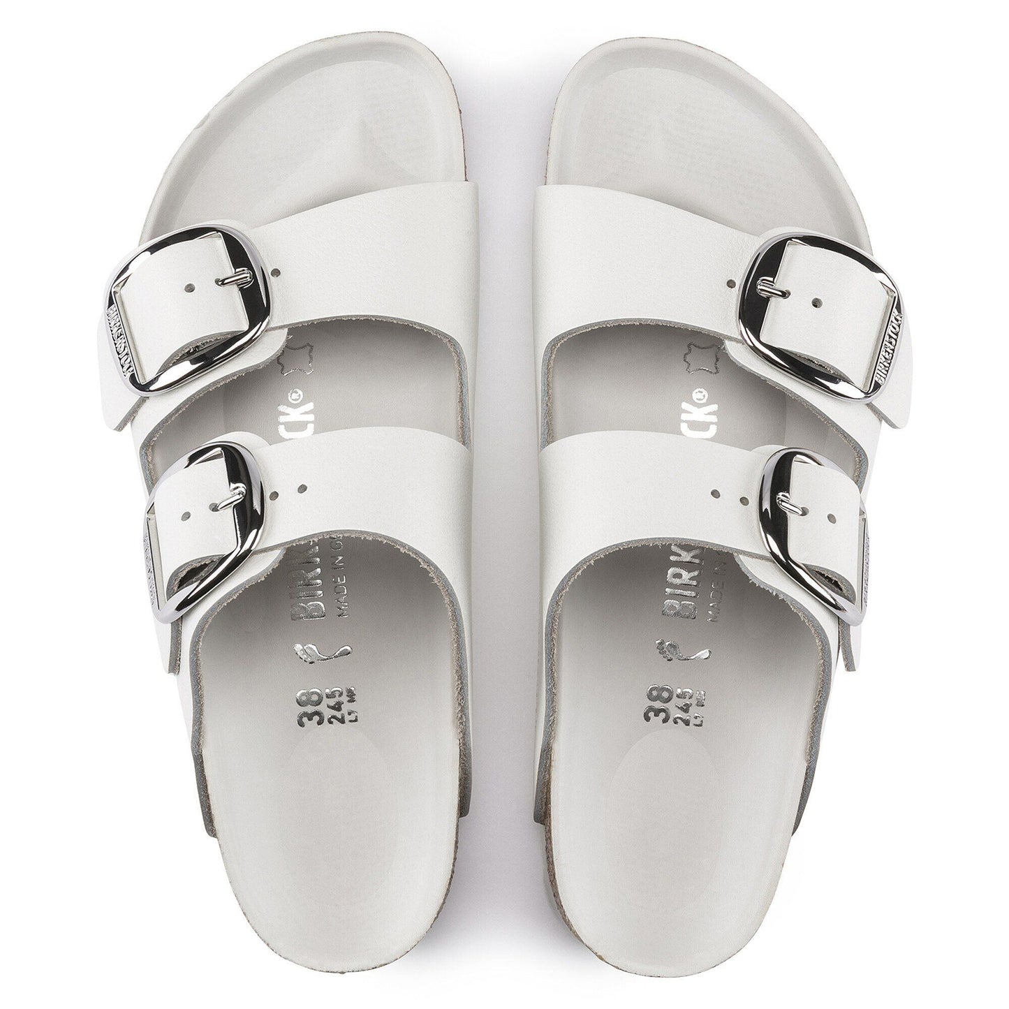 Arizona Big Buckle | Leather | White - sandals - Birkenstock